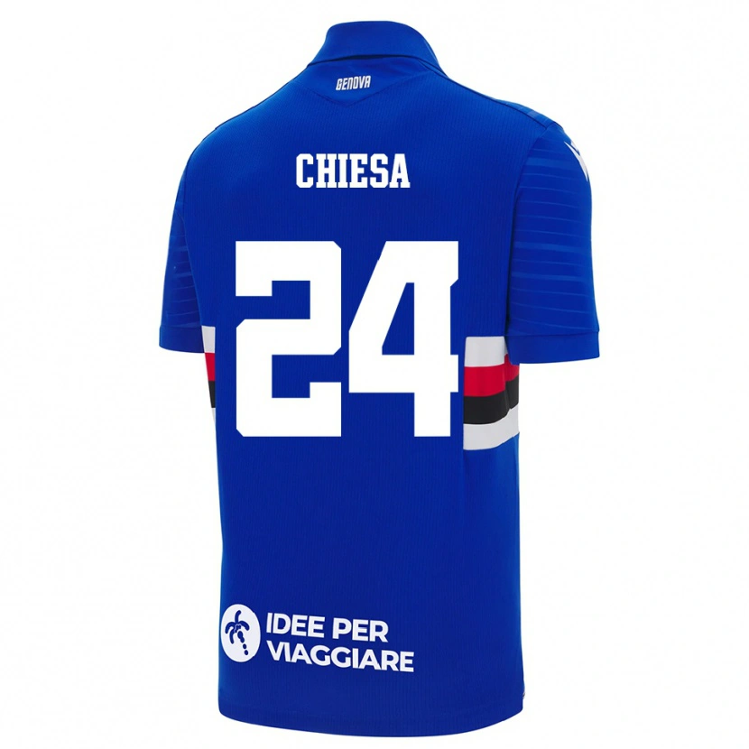 Danxen Dzieci Lorenzo Chiesa #24 Niebiesko-Biały Domowa Koszulka 2025/26 Koszulki Klubowe