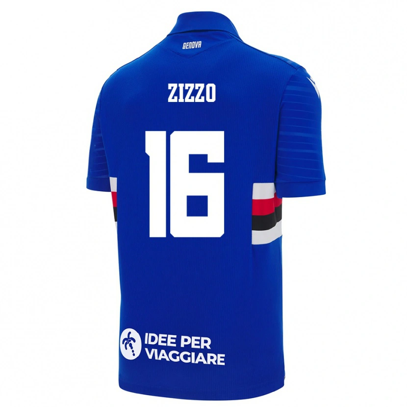 Danxen Dzieci Vincenzo Zizzo #16 Niebiesko-Biały Domowa Koszulka 2025/26 Koszulki Klubowe
