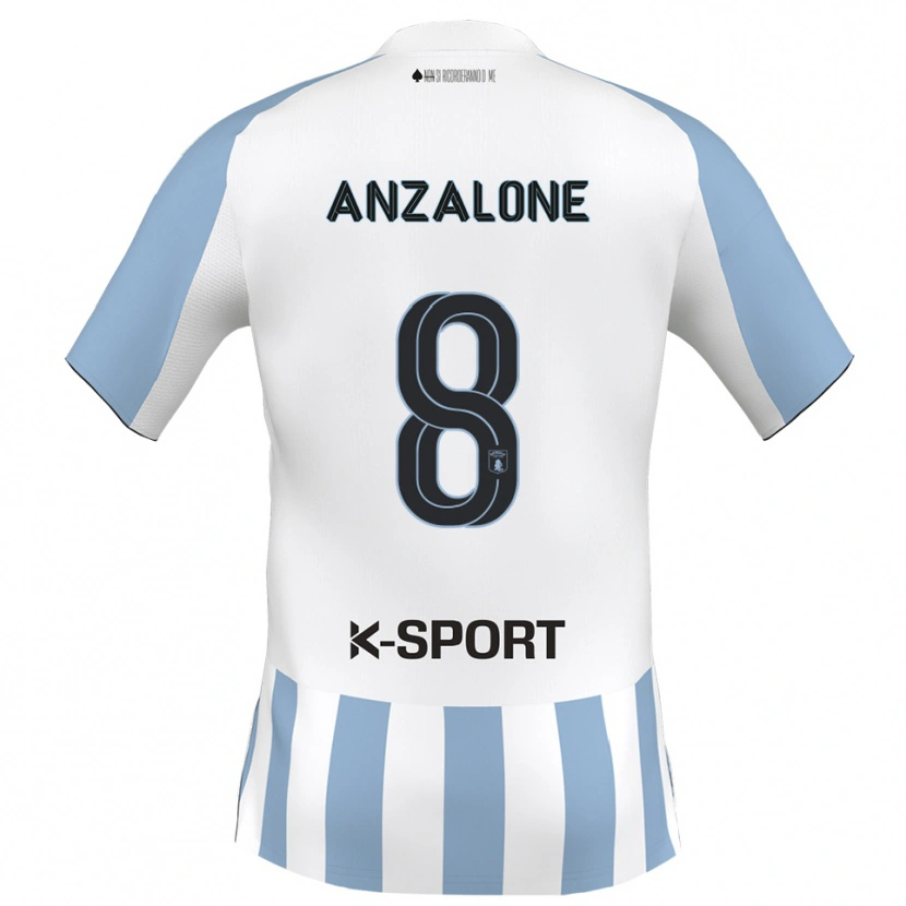 Danxen Dzieci Mattia Anzalone #8 Biało-Błękitny Domowa Koszulka 2025/26 Koszulki Klubowe