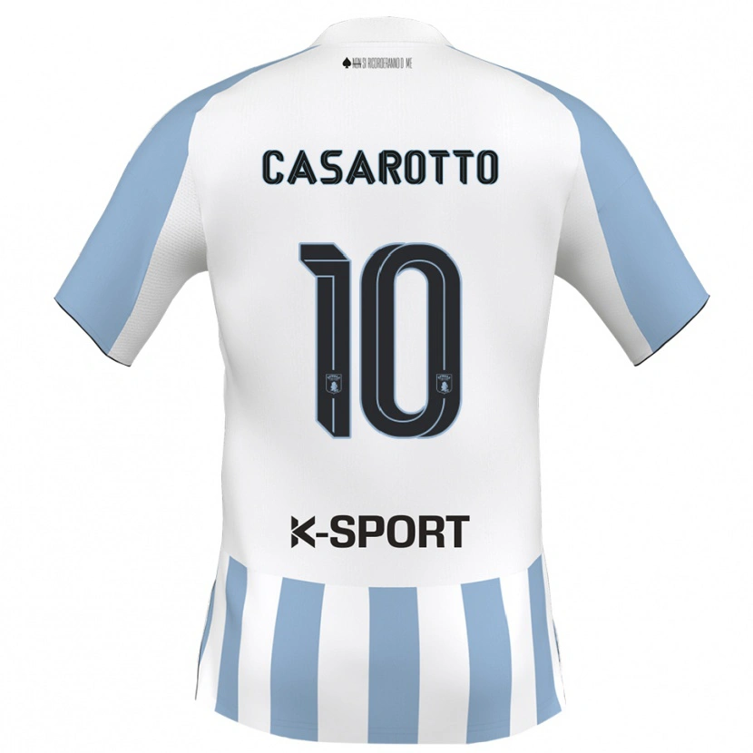 Danxen Dzieci Matteo Casarotto #10 Biało-Błękitny Domowa Koszulka 2025/26 Koszulki Klubowe