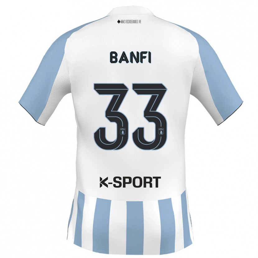 Danxen Dzieci Emanuele Banfi #33 Biało-Błękitny Domowa Koszulka 2025/26 Koszulki Klubowe