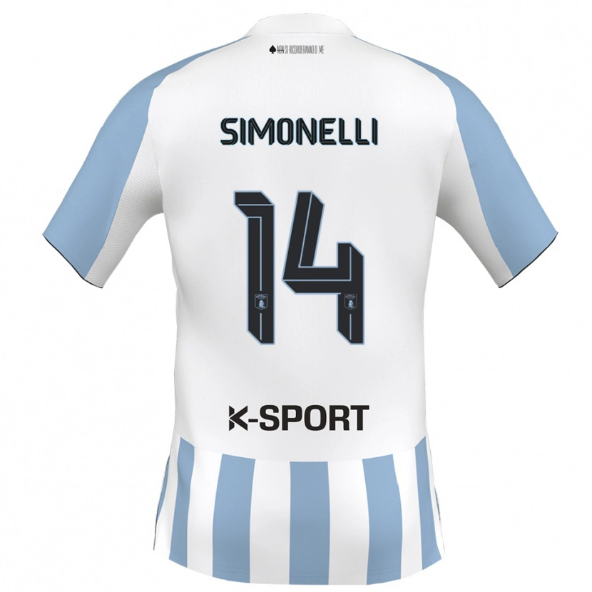 Danxen Dzieci Alessandro Simonelli #14 Biało-Błękitny Domowa Koszulka 2025/26 Koszulki Klubowe