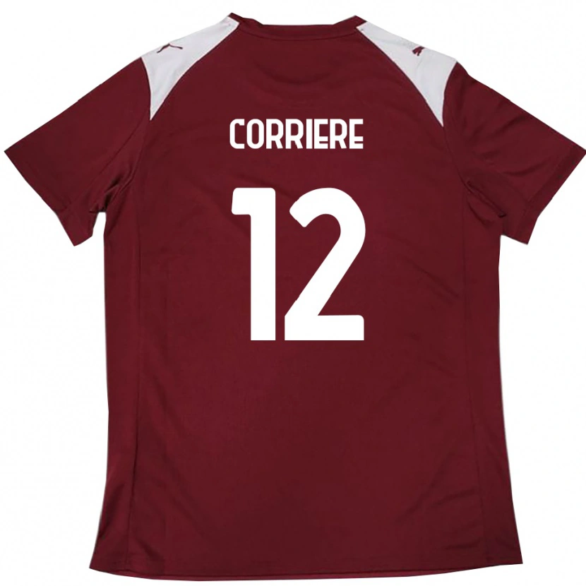 Danxen Dzieci Francesco Corriere #12 Burgundowo-Biały Domowa Koszulka 2025/26 Koszulki Klubowe
