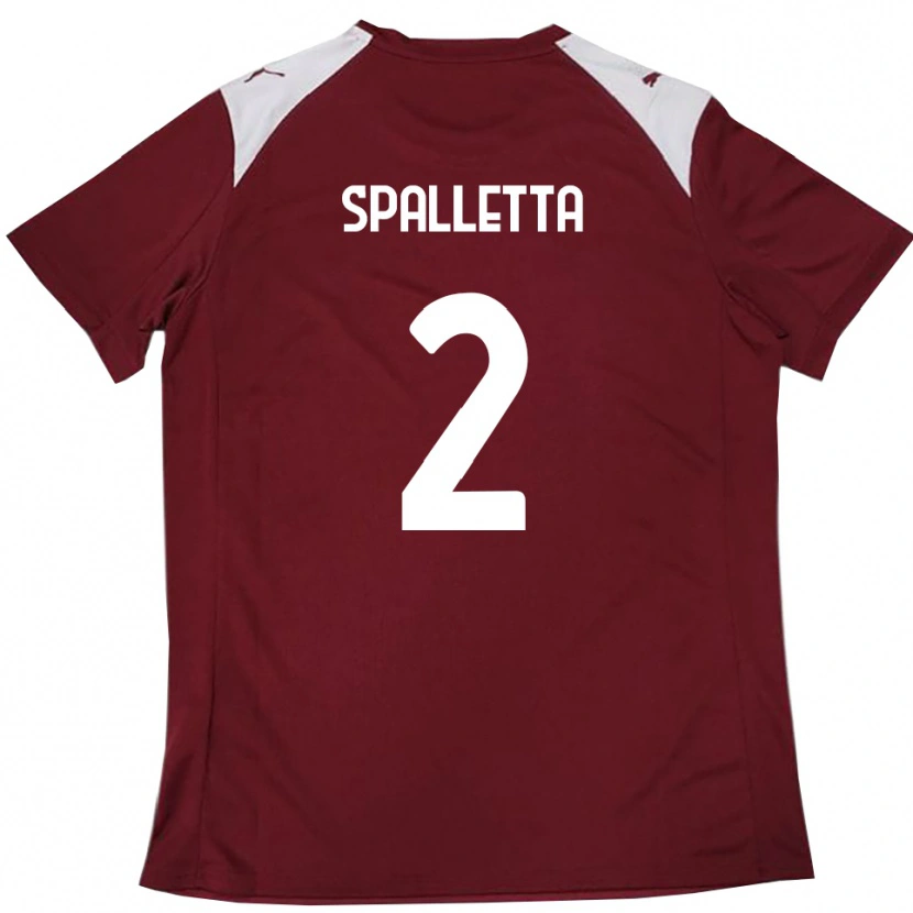 Danxen Dzieci Emanuele Spalletta #2 Burgundowo-Biały Domowa Koszulka 2025/26 Koszulki Klubowe