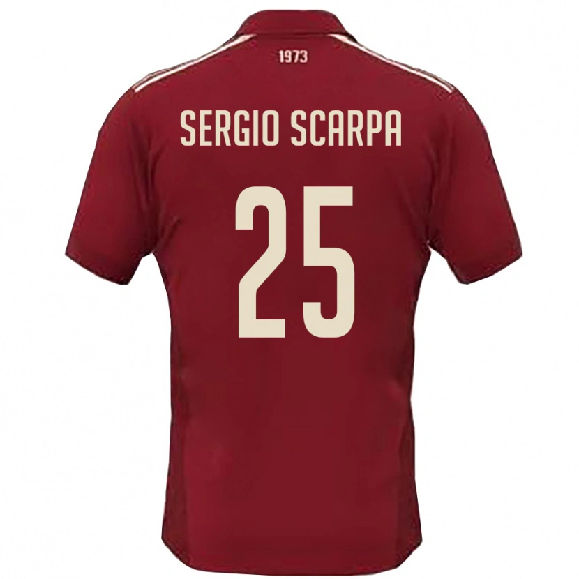 Danxen Dzieci Nicolò Sergio Scarpa #25 Burgundowo-Biały Domowa Koszulka 2025/26 Koszulki Klubowe