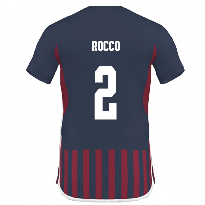 Danxen Dzieci Antonio Rocco #2 Granatowo-Czerwony Domowa Koszulka 2025/26 Koszulki Klubowe