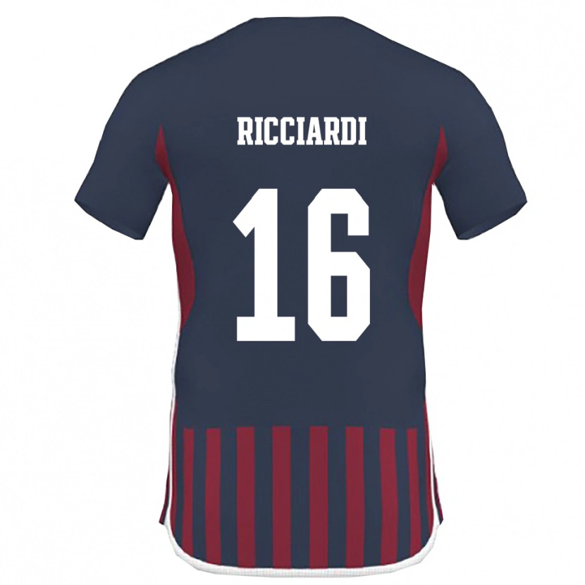 Danxen Dzieci Manuel Ricciardi #16 Granatowo-Czerwony Domowa Koszulka 2025/26 Koszulki Klubowe
