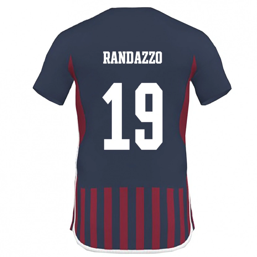 Danxen Dzieci Alessandro Randazzo #19 Granatowo-Czerwony Domowa Koszulka 2025/26 Koszulki Klubowe