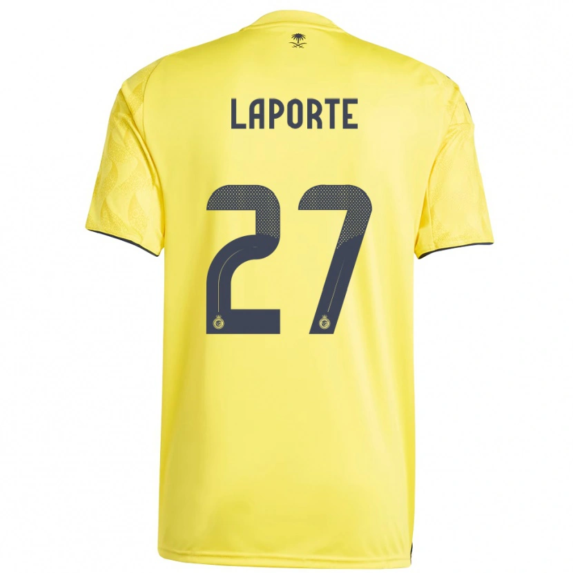 Danxen Dzieci Aymeric Laporte #27 Żółto-Czarny Domowa Koszulka 2025/26 Koszulki Klubowe