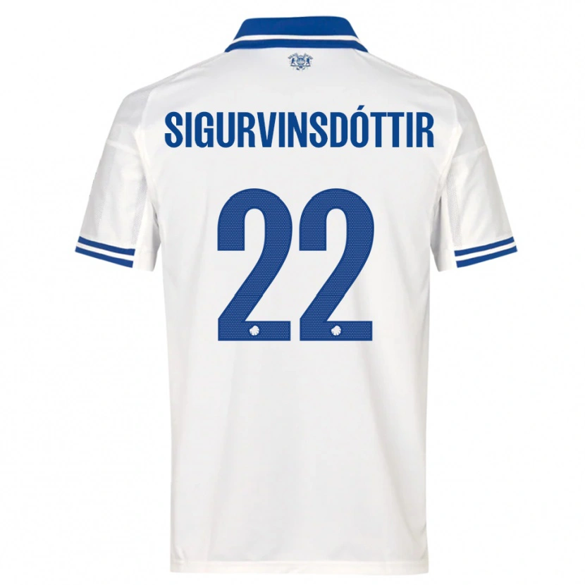Danxen Dzieci Sunneva Sigurvinsdóttir #22 Biało-Niebieski Domowa Koszulka 2025/26 Koszulki Klubowe