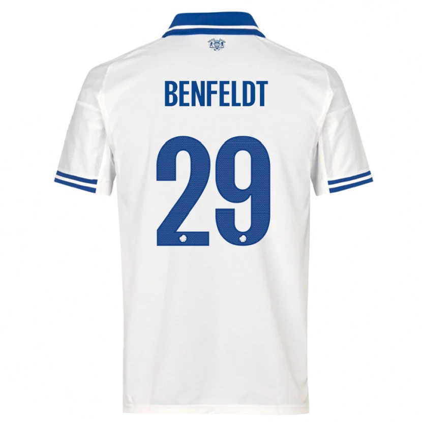 Danxen Dzieci Frederikke Benfeldt #29 Biało-Niebieski Domowa Koszulka 2025/26 Koszulki Klubowe