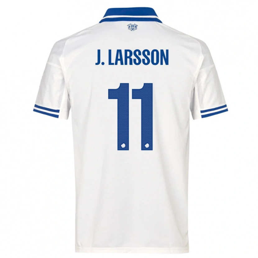 Danxen Dzieci Jordan Larsson #11 Biało-Niebieski Domowa Koszulka 2025/26 Koszulki Klubowe
