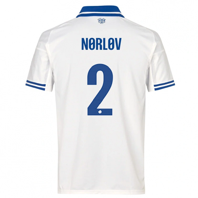 Danxen Dzieci William Nørløv #2 Biało-Niebieski Domowa Koszulka 2025/26 Koszulki Klubowe