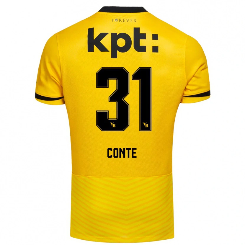 Danxen Dzieci Facinet Conte #31 Żółto-Czarny Domowa Koszulka 2025/26 Koszulki Klubowe