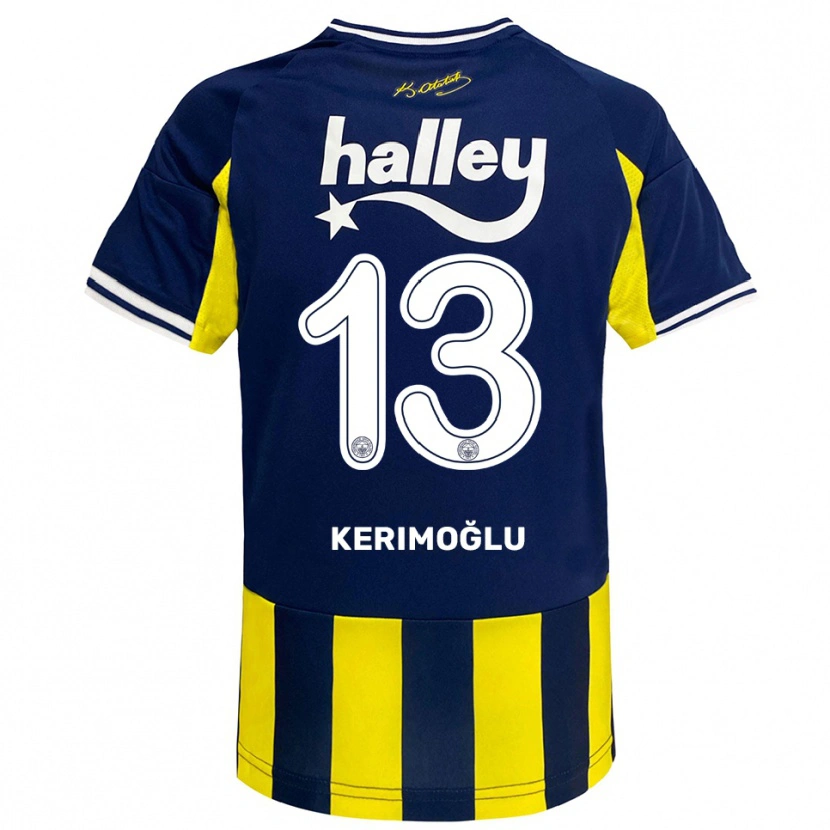 Danxen Dzieci Zeynep Kerimoğlu #13 Żółto-Granatowo-Biały Domowa Koszulka 2025/26 Koszulki Klubowe