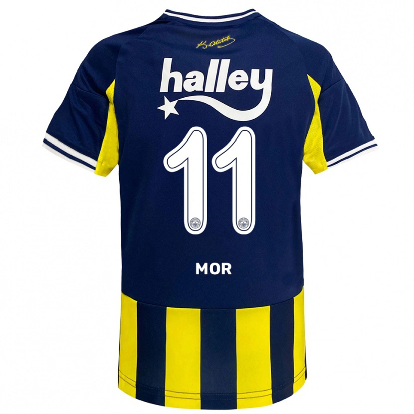 Danxen Dzieci Emre Mor #11 Żółto-Granatowo-Biały Domowa Koszulka 2025/26 Koszulki Klubowe
