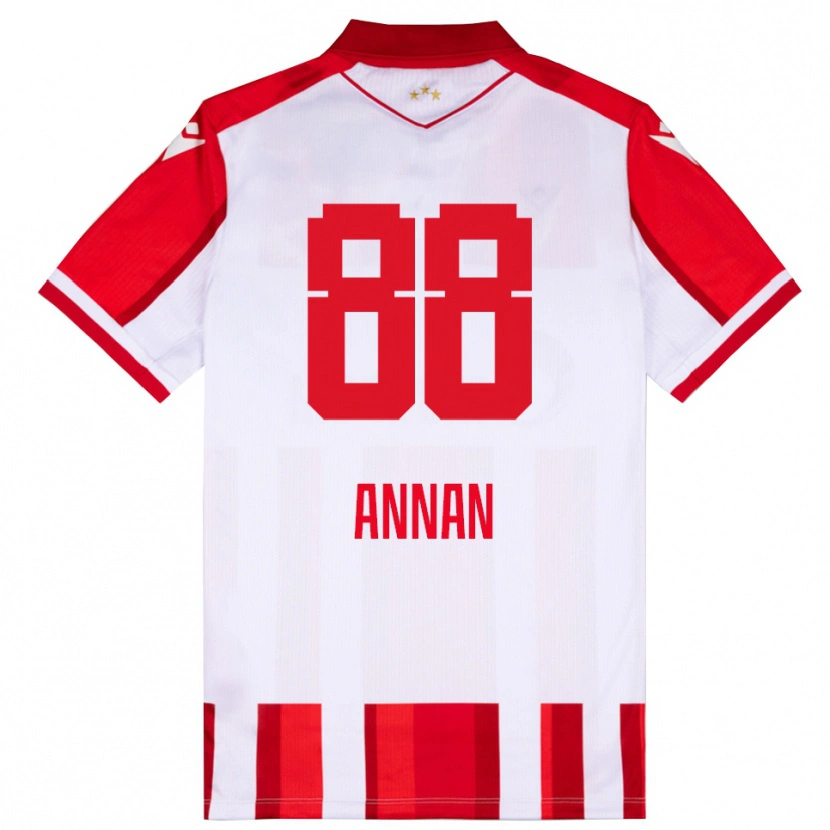 Danxen Dzieci Ebenezer Annan #88 Czerwono-Biały Domowa Koszulka 2025/26 Koszulki Klubowe