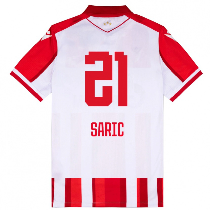 Danxen Dzieci Dimitrije Saric #21 Czerwono-Biały Domowa Koszulka 2025/26 Koszulki Klubowe