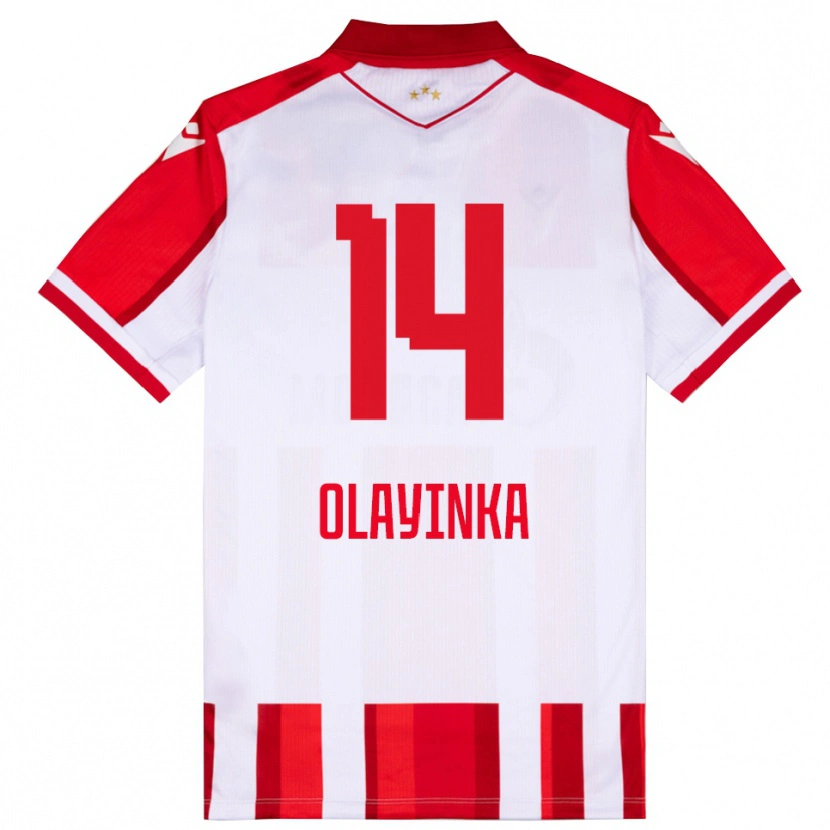 Danxen Dzieci Peter Olayinka #14 Czerwono-Biały Domowa Koszulka 2025/26 Koszulki Klubowe