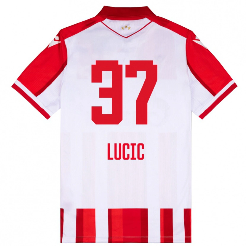 Danxen Dzieci Vladimir Lucic #37 Czerwono-Biały Domowa Koszulka 2025/26 Koszulki Klubowe