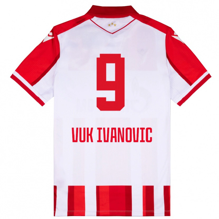 Danxen Dzieci Vuk Ivanovic #9 Czerwono-Biały Domowa Koszulka 2025/26 Koszulki Klubowe