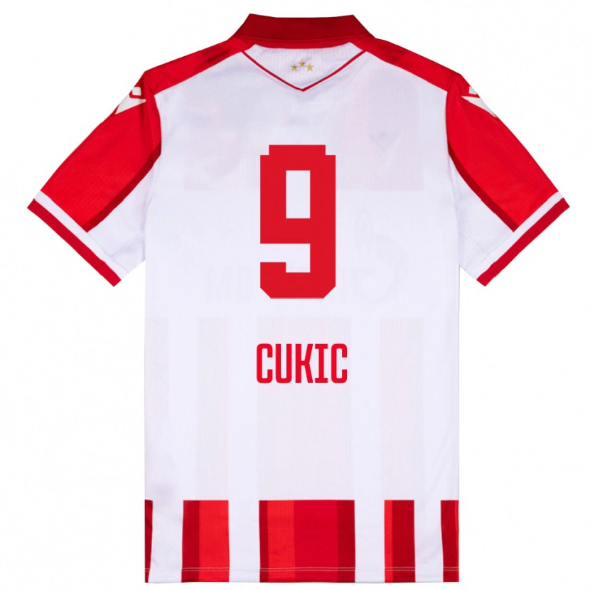 Danxen Dzieci Vesko Cukic #9 Czerwono-Biały Domowa Koszulka 2025/26 Koszulki Klubowe