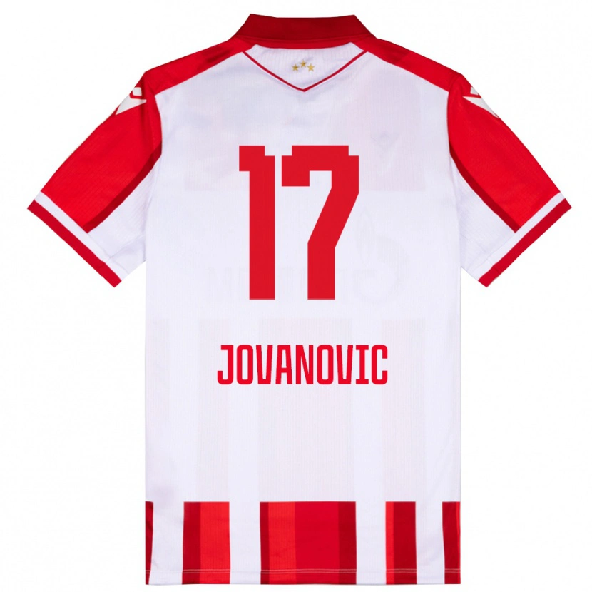 Danxen Dzieci Dusan Jovanovic #17 Czerwono-Biały Domowa Koszulka 2025/26 Koszulki Klubowe