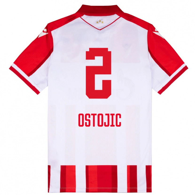 Danxen Dzieci Mateja Ostojic #2 Czerwono-Biały Domowa Koszulka 2025/26 Koszulki Klubowe