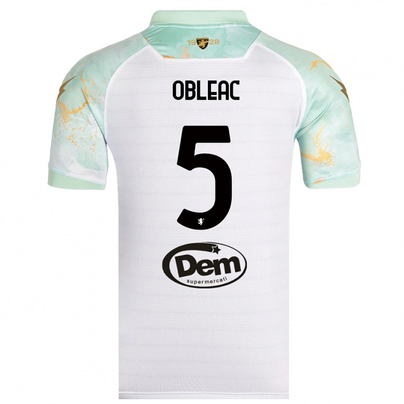 Danxen Dzieci Matteo Obleac #5 Biało-Czarny Wyjazdowa Koszulka 2025/26 Koszulki Klubowe
