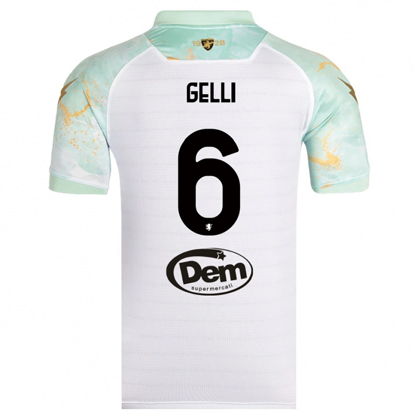 Danxen Dzieci Jacopo Gelli #6 Biało-Czarny Wyjazdowa Koszulka 2025/26 Koszulki Klubowe