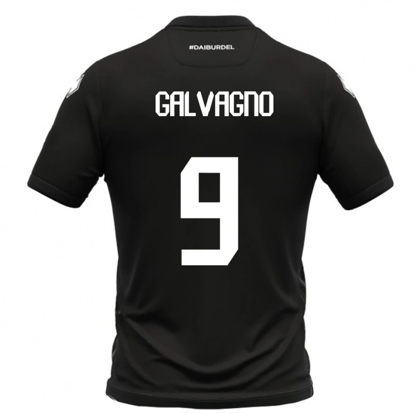 Danxen Dzieci Filippo Galvagno #9 Czarno-Biały Wyjazdowa Koszulka 2025/26 Koszulki Klubowe