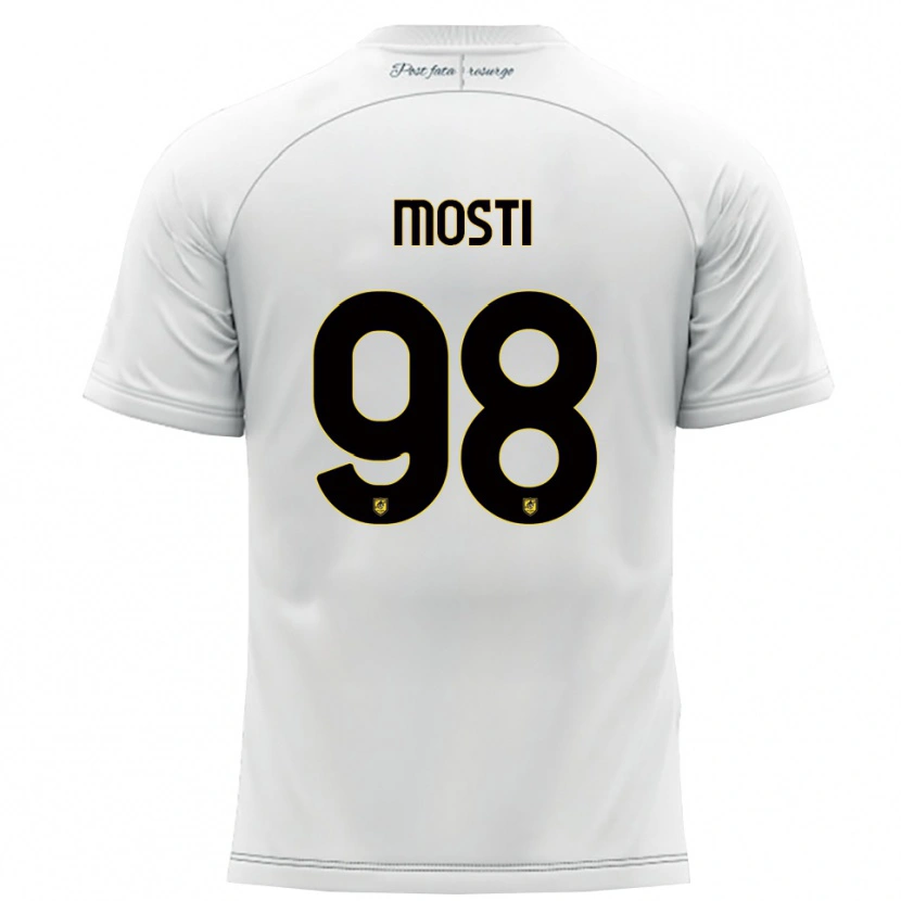 Danxen Dzieci Nicola Mosti #98 Biało-Żółty Wyjazdowa Koszulka 2025/26 Koszulki Klubowe