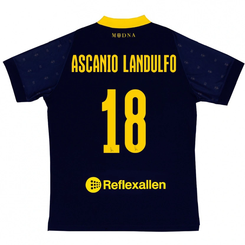 Danxen Dzieci Gabriele Ascanio Landulfo #18 Granatowo-Żółty Wyjazdowa Koszulka 2025/26 Koszulki Klubowe