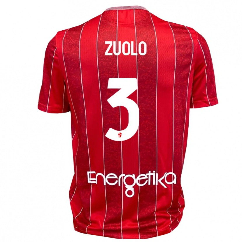 Danxen Dzieci Christian Zuolo #3 Czerwono-Biały Wyjazdowa Koszulka 2025/26 Koszulki Klubowe