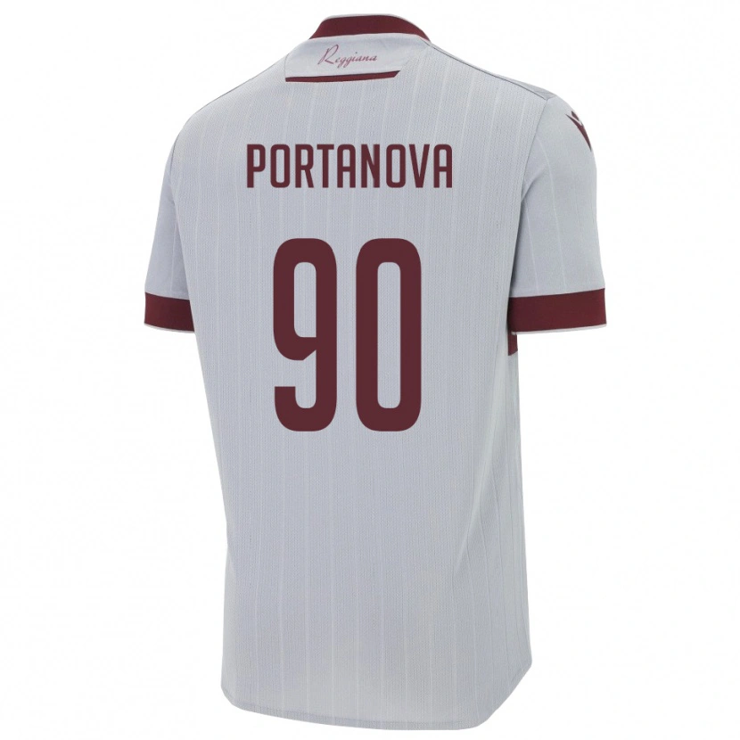 Danxen Dzieci Manolo Portanova #90 Bordowo-Biały Wyjazdowa Koszulka 2025/26 Koszulki Klubowe