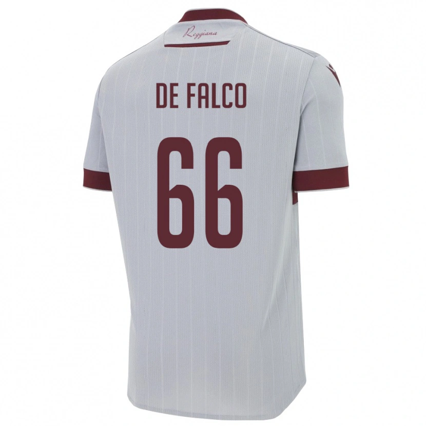Danxen Dzieci Cristian De Falco #66 Bordowo-Biały Wyjazdowa Koszulka 2025/26 Koszulki Klubowe