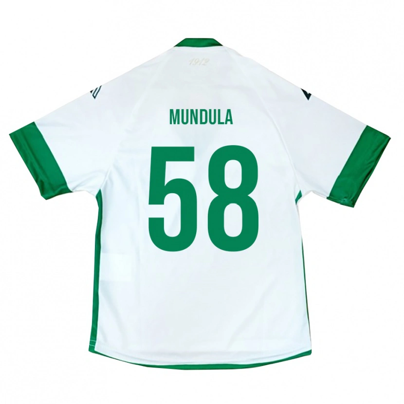Danxen Dzieci Ciro Mundula #58 Biało-Zielono-Niebieski Wyjazdowa Koszulka 2025/26 Koszulki Klubowe