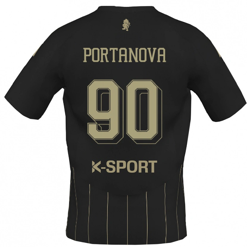 Danxen Dzieci Denis Portanova #90 Szaro-Biały Wyjazdowa Koszulka 2025/26 Koszulki Klubowe