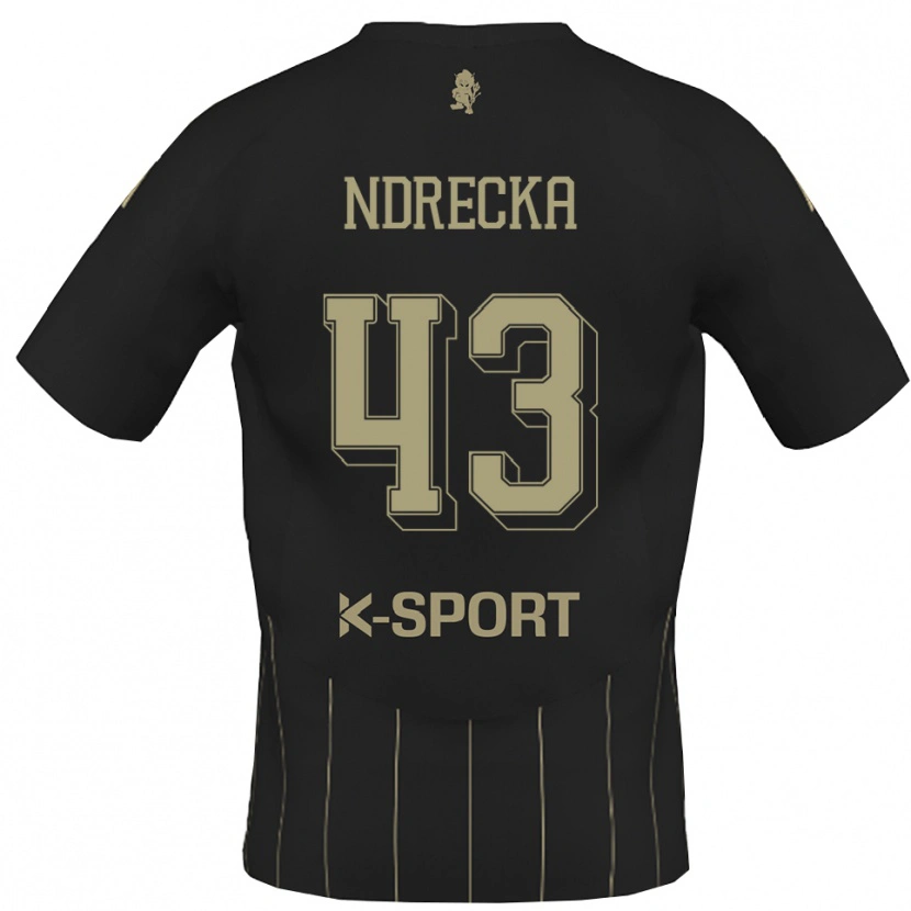 Danxen Dzieci Angelo Ndrecka #43 Szaro-Biały Wyjazdowa Koszulka 2025/26 Koszulki Klubowe