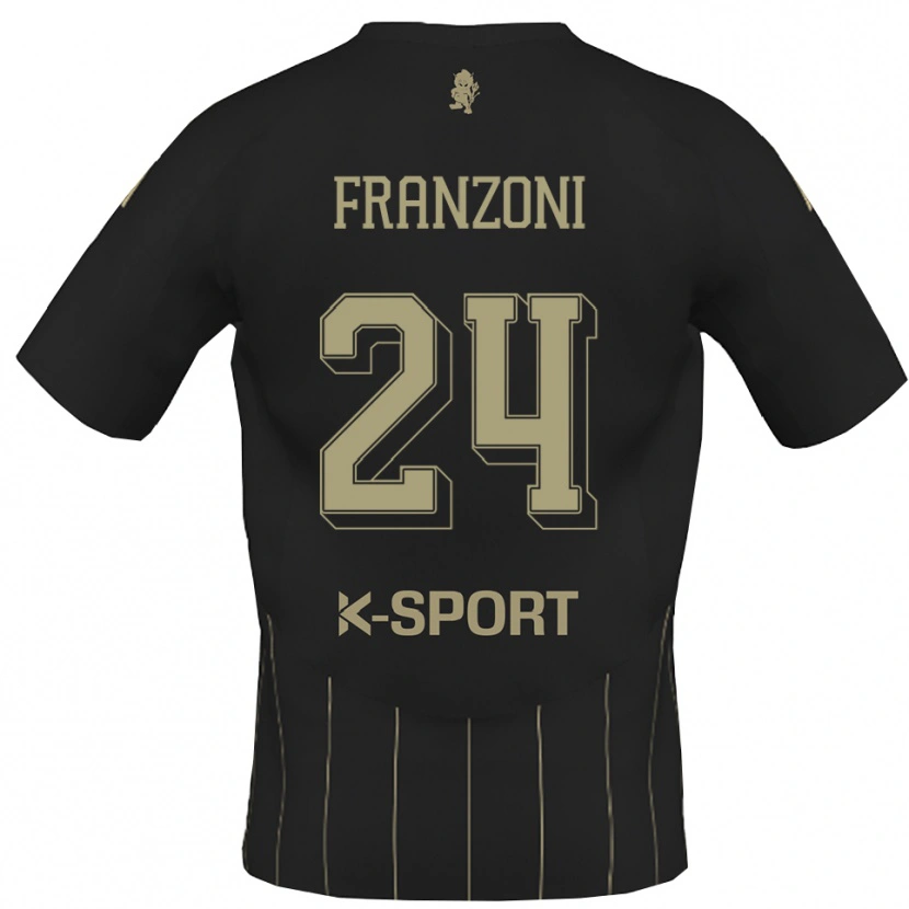 Danxen Dzieci Andrea Franzoni #24 Szaro-Biały Wyjazdowa Koszulka 2025/26 Koszulki Klubowe