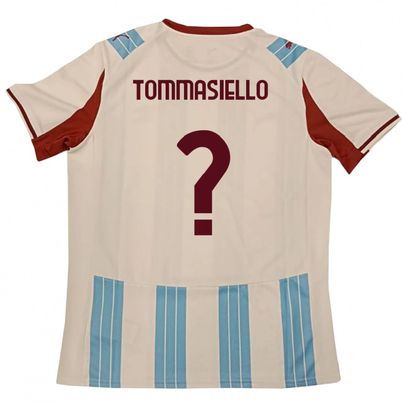 Danxen Dzieci Francesco Tommasiello #0 Błękitno-Biały Wyjazdowa Koszulka 2025/26 Koszulki Klubowe
