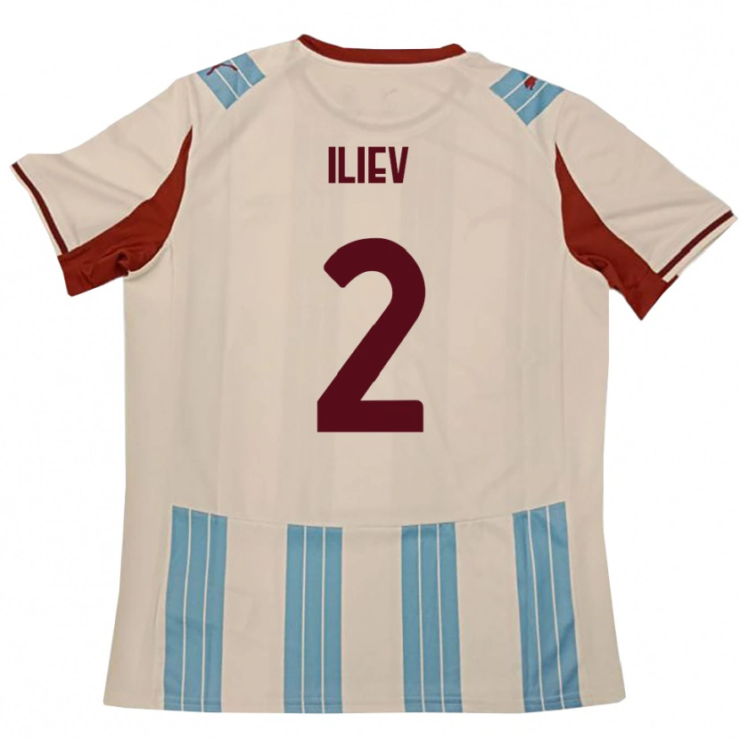 Danxen Dzieci Mario Iliev #2 Błękitno-Biały Wyjazdowa Koszulka 2025/26 Koszulki Klubowe