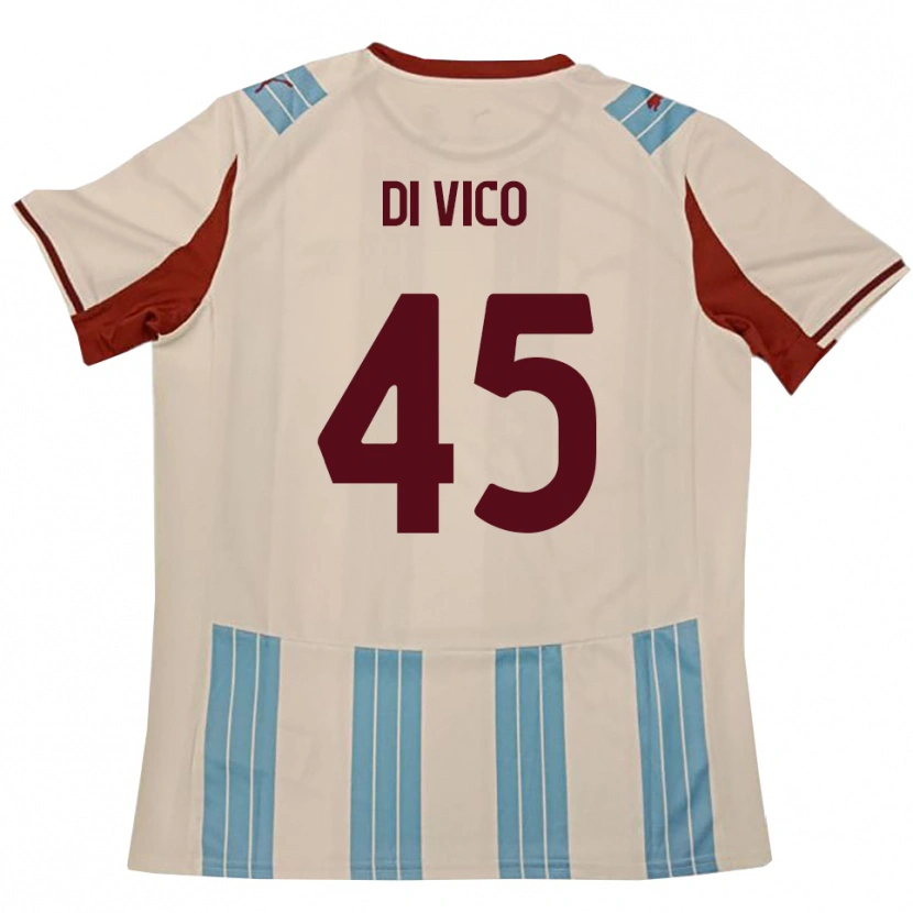 Danxen Dzieci Rocco Di Vico #45 Błękitno-Biały Wyjazdowa Koszulka 2025/26 Koszulki Klubowe