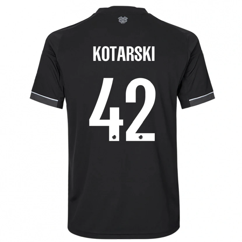 Danxen Dzieci Dominik Kotarski #42 Czarno-Biały Wyjazdowa Koszulka 2025/26 Koszulki Klubowe