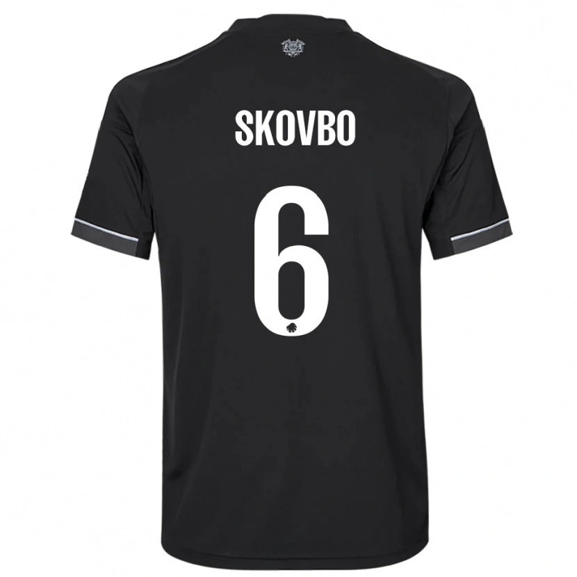 Danxen Dzieci Ida Skovbo #6 Czarno-Biały Wyjazdowa Koszulka 2025/26 Koszulki Klubowe