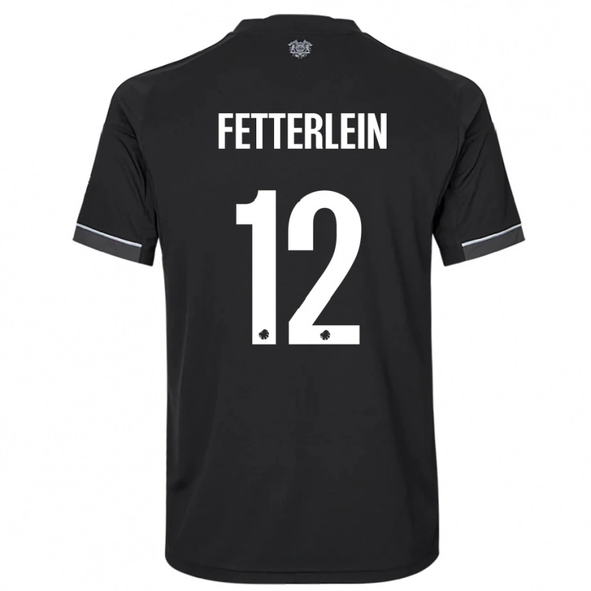 Danxen Dzieci Sean Fetterlein #12 Czarno-Biały Wyjazdowa Koszulka 2025/26 Koszulki Klubowe