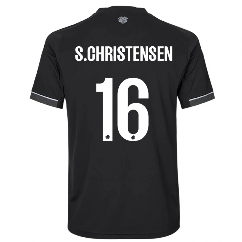 Danxen Dzieci Sebastian Christensen #16 Czarno-Biały Wyjazdowa Koszulka 2025/26 Koszulki Klubowe