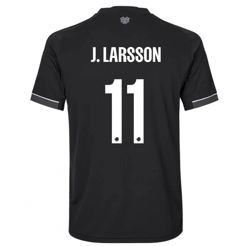 Danxen Dzieci Jordan Larsson #11 Czarno-Biały Wyjazdowa Koszulka 2025/26 Koszulki Klubowe
