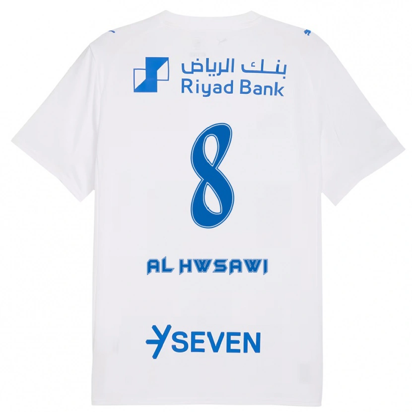 Danxen Dzieci Al Bandari Al-Hwsawi #8 Biało-Niebieski Wyjazdowa Koszulka 2025/26 Koszulki Klubowe