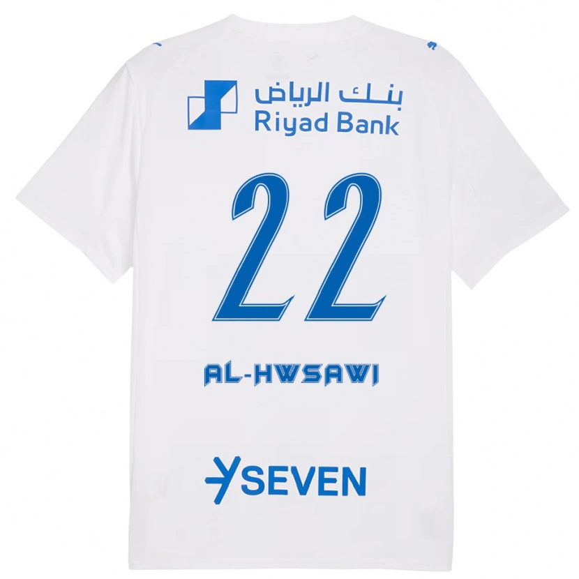 Danxen Dzieci Shrooq Al-Hwsawi #22 Biało-Niebieski Wyjazdowa Koszulka 2025/26 Koszulki Klubowe